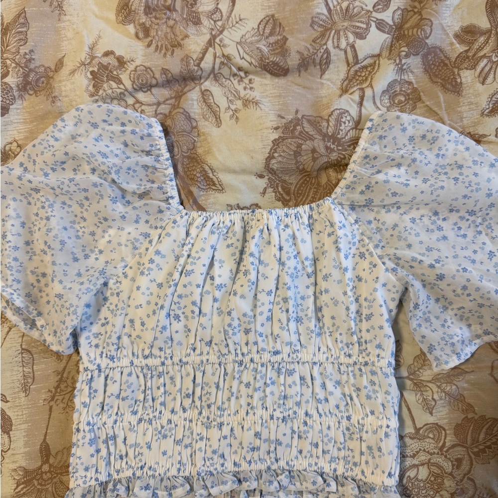 Floral Puff Sleeve Top hollister
